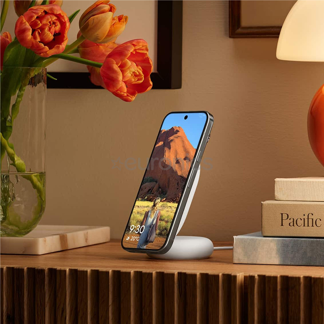 Google Pixel Pixelsnap Charger with Stand, Qi2, gaiši zila/balta - Bezvadu lādētājs
