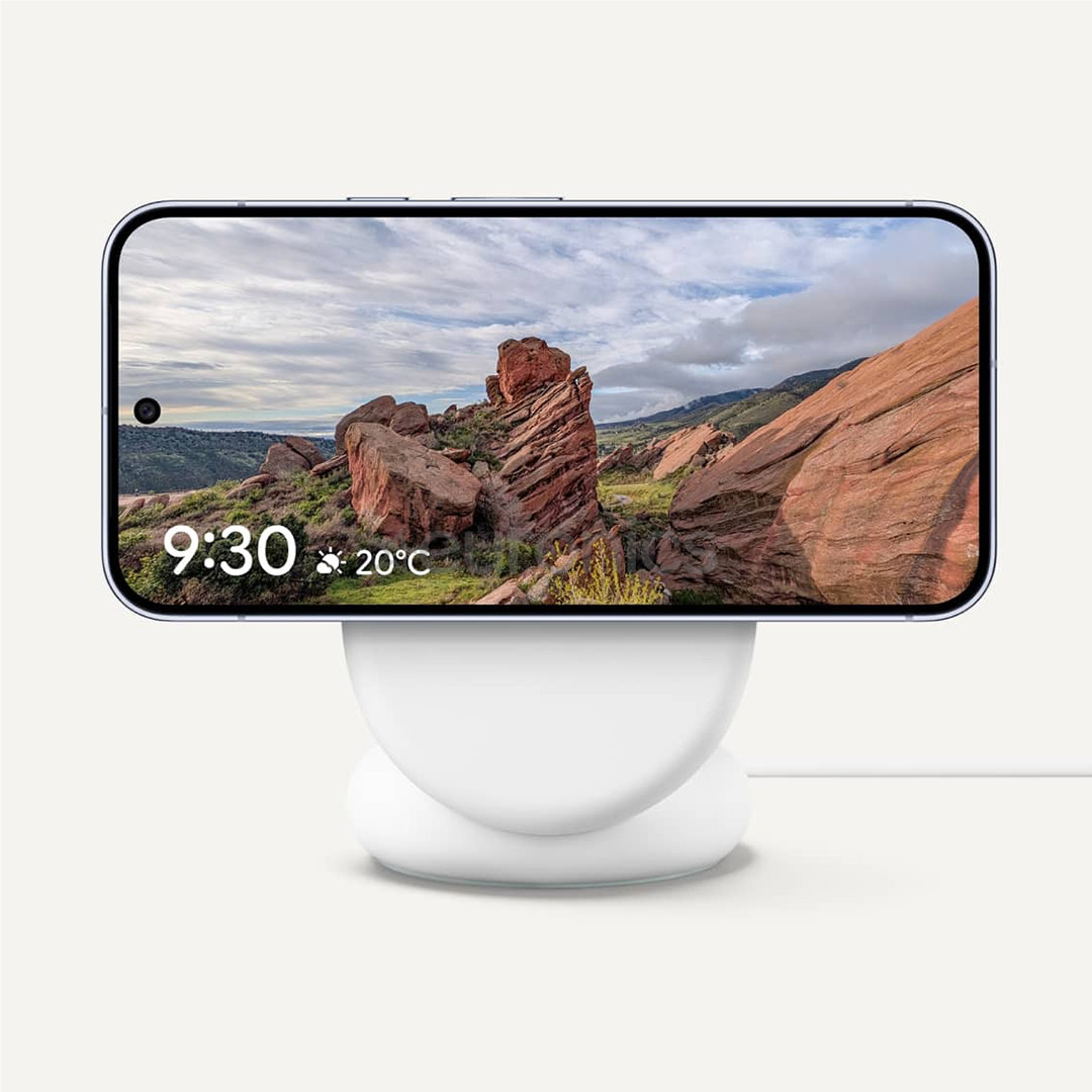 Google Pixel Pixelsnap Charger with Stand, Qi2, gaiši zila/balta - Bezvadu lādētājs