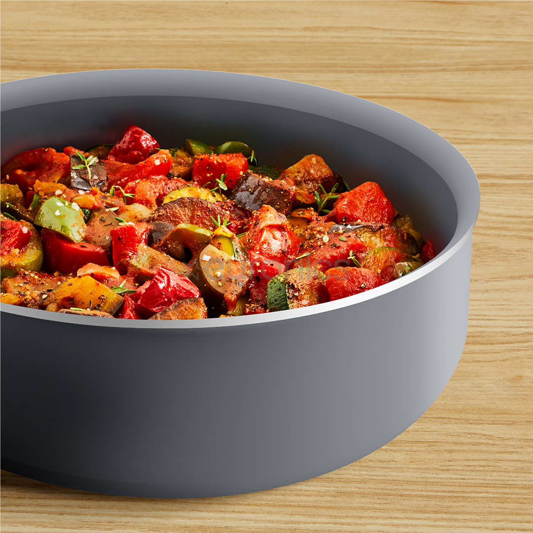 Tefal Halo, diametrs 24 cm, pelēka - Katliņš ar rokturi + vāks
