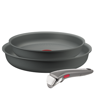 Tefal Ingenio Halo, 22/26 cm, 3 priekšmeti, pelēka - Pannu komplekts + rokturis L8019353