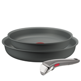 Tefal Ingenio Halo, 22/26 cm, 3 priekšmeti, pelēka - Pannu komplekts + rokturis