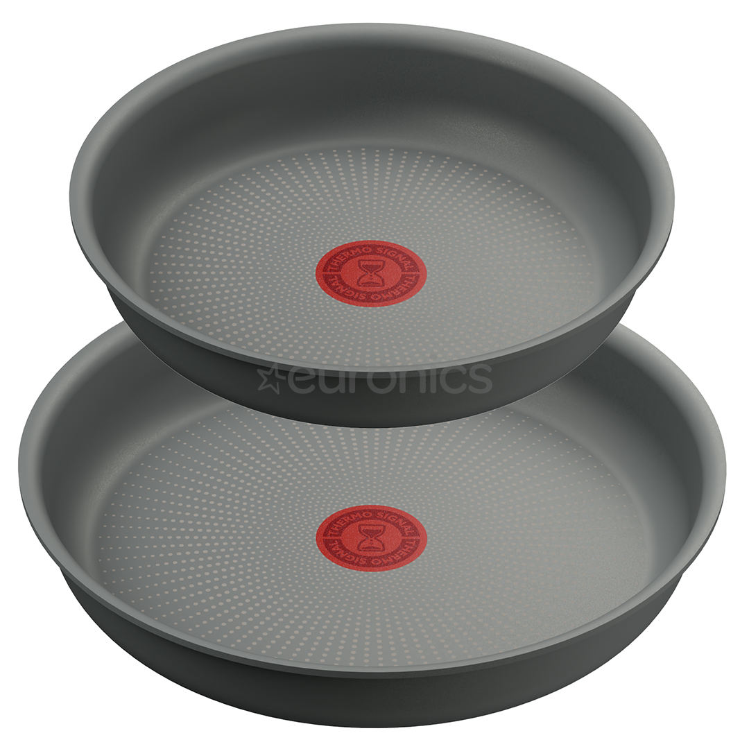 Tefal Ingenio Halo, 22/26 cm, 3 priekšmeti, pelēka - Pannu komplekts + rokturis