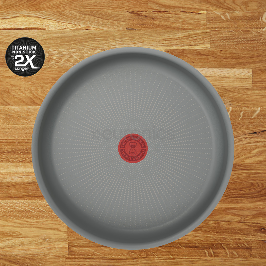 Tefal Ingenio Halo, 22/26 cm, 3 priekšmeti, pelēka - Pannu komplekts + rokturis