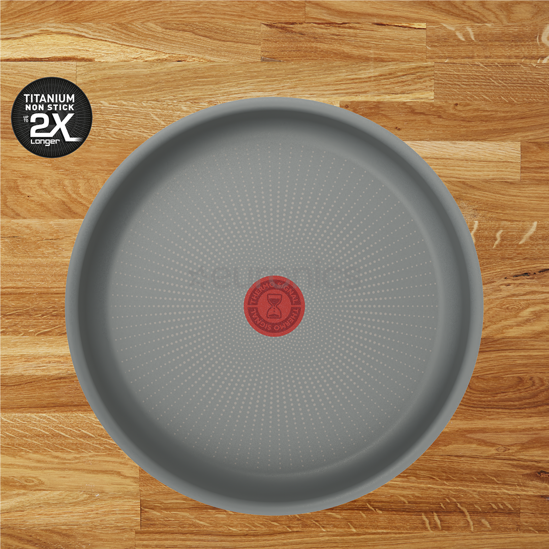 Tefal Ingenio Halo, 22/26 cm, 3 priekšmeti, pelēka - Pannu komplekts + rokturis