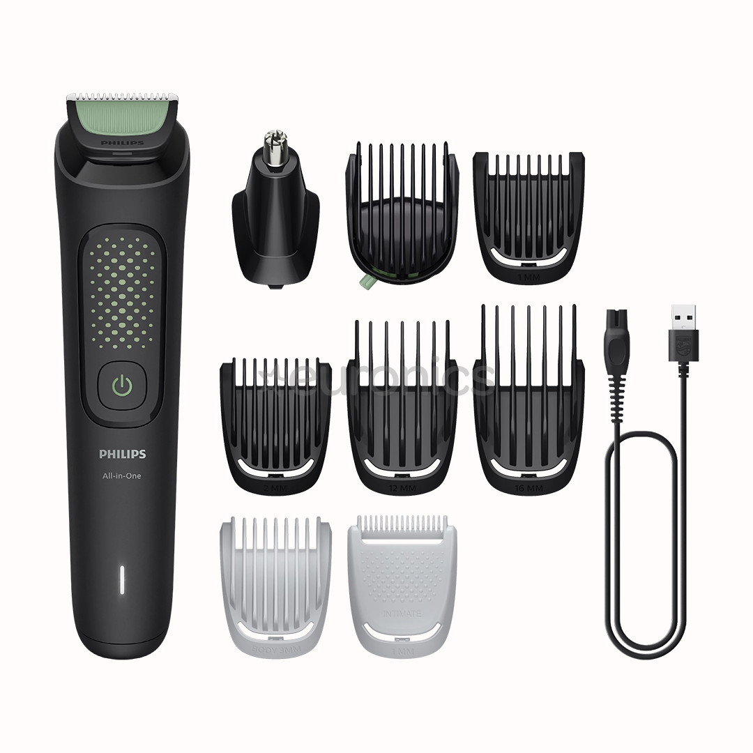 Philips All-in-One Trimmer 3000 Series, 9-in-1, melna - Trimmeris