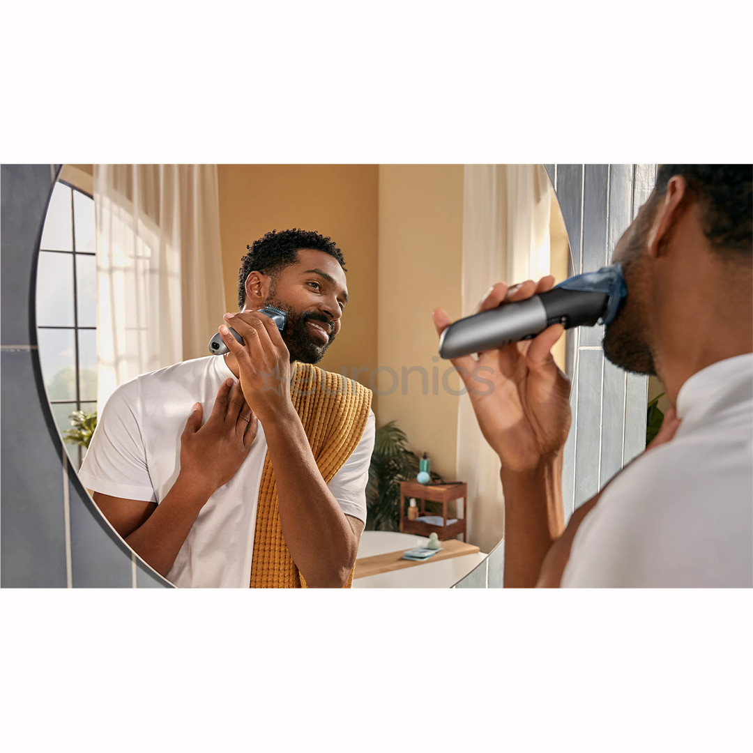 Philips Beard Trimmer 7000, melna/pelēka - Bārdas trimmeris