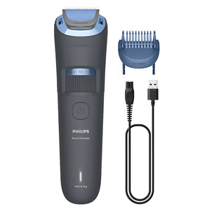Philips Beard Trimmer 3000, tumši pelēka - Bārdas trimmeris BT3617/15