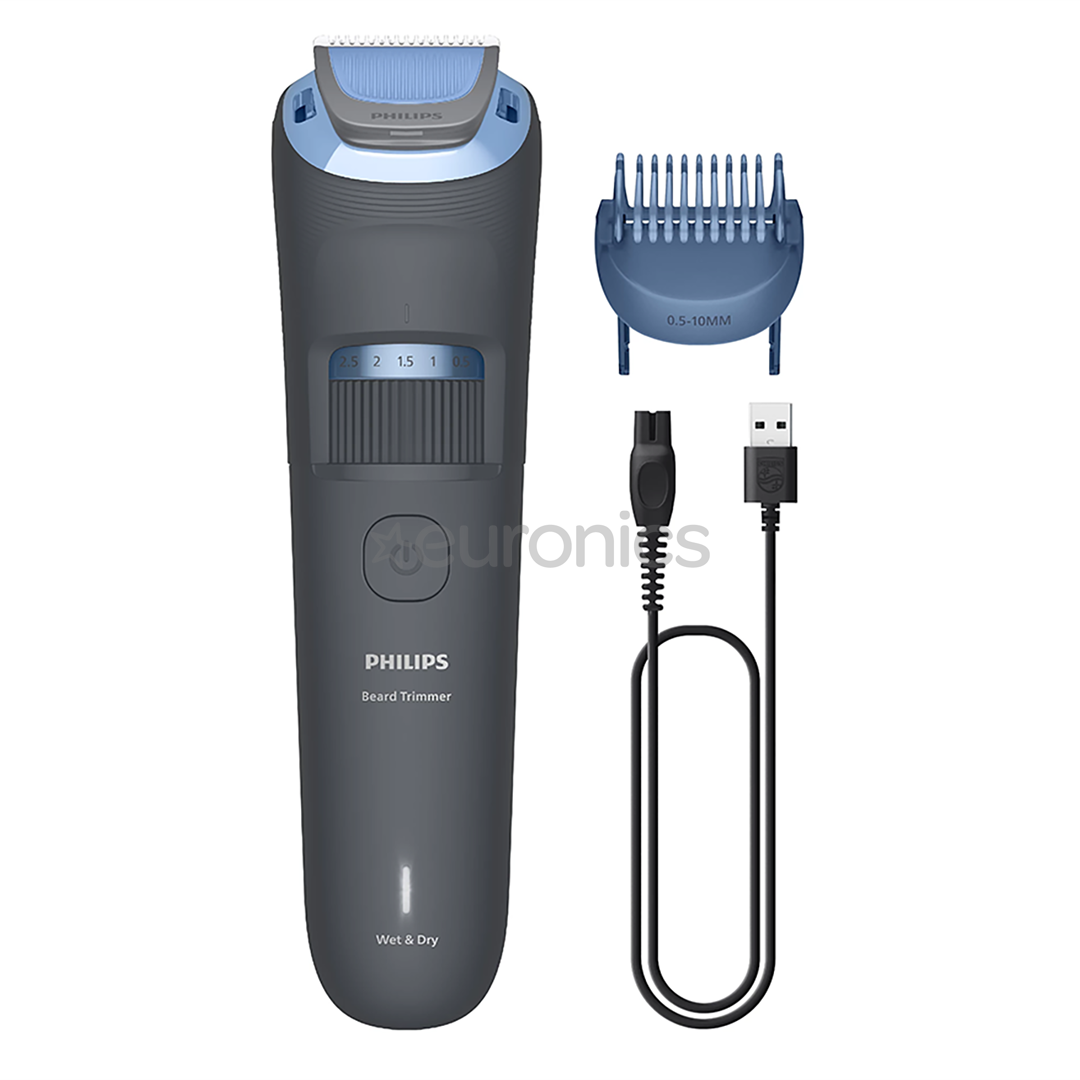 Philips Beard Trimmer 3000, tumši pelēka - Bārdas trimmeris