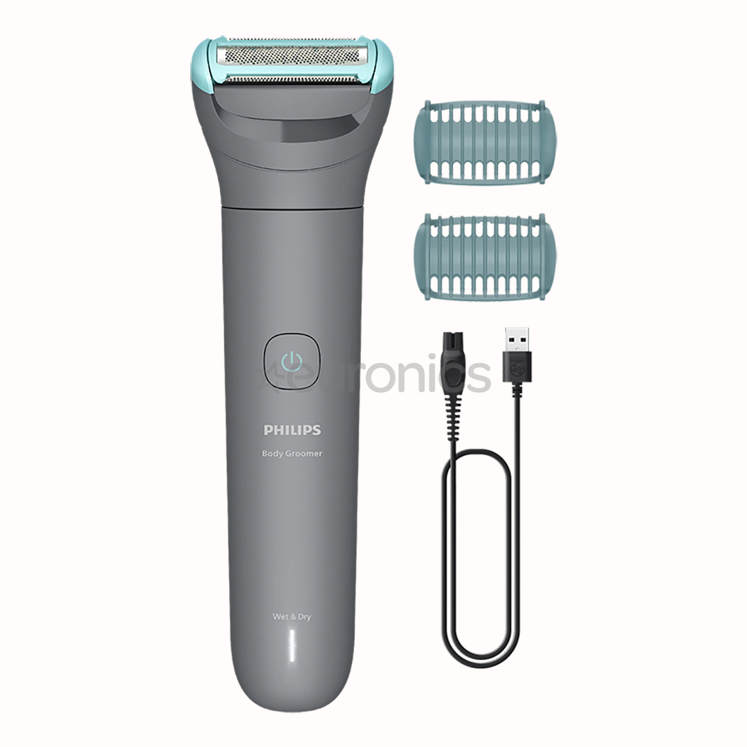 Philips Body Groomer 3000 Series, Triple Protect skūšanās sistēma, pelēka - Ķermeņa skuveklis