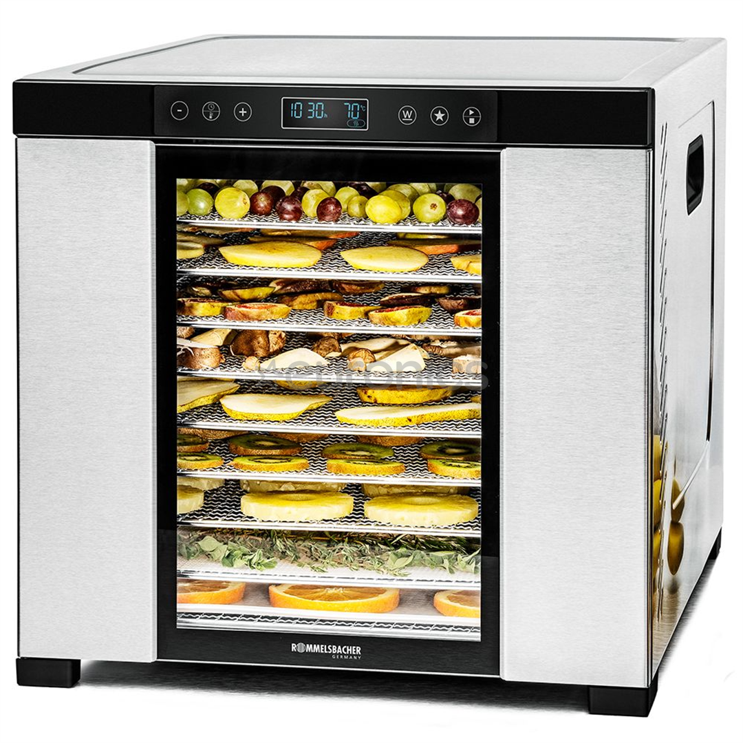 Rommelsbacher, 1000 W, nerūsējošā tērauda/melna - Augļu žāvētājs