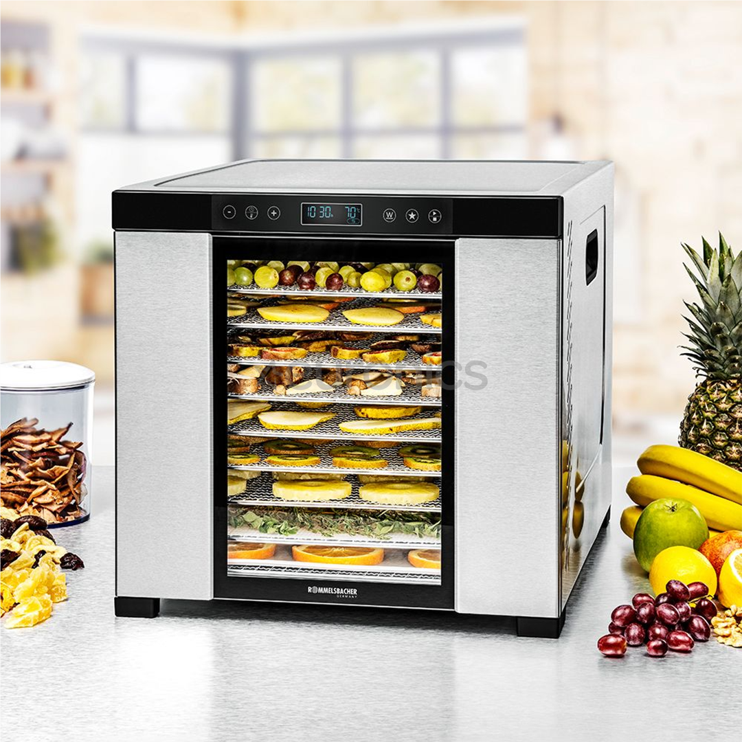 Rommelsbacher, 1000 W, nerūsējošā tērauda/melna - Augļu žāvētājs