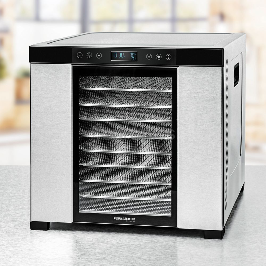 Rommelsbacher, 1000 W, nerūsējošā tērauda/melna - Augļu žāvētājs