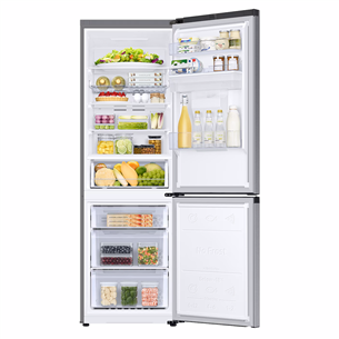 Samsung SmartThings AI Energy, No Frost, 341 L, augstums 186 cm, sudraba - Ledusskapis