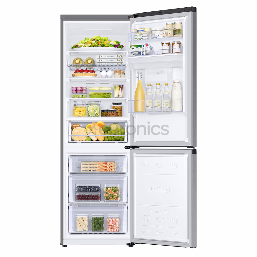 Samsung SmartThings AI Energy, No Frost, 341 L, augstums 186 cm, sudraba - Ledusskapis