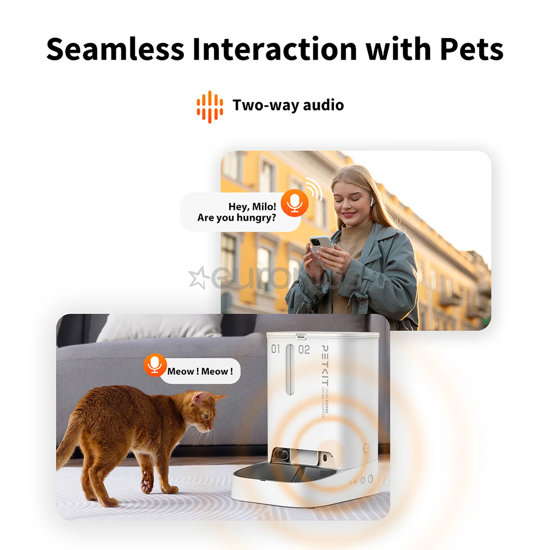 Petkit YumShare Dual-hopper, белый - Автоматическая кормушка для домашних животных с камерой