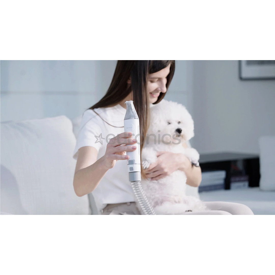 Petkit FurWaker 5-in-1 (AirClipper), putekļu sūcēja funkcija, balta/pelēka - Ierīce mājdzīvnieku apmatojuma kopšanai