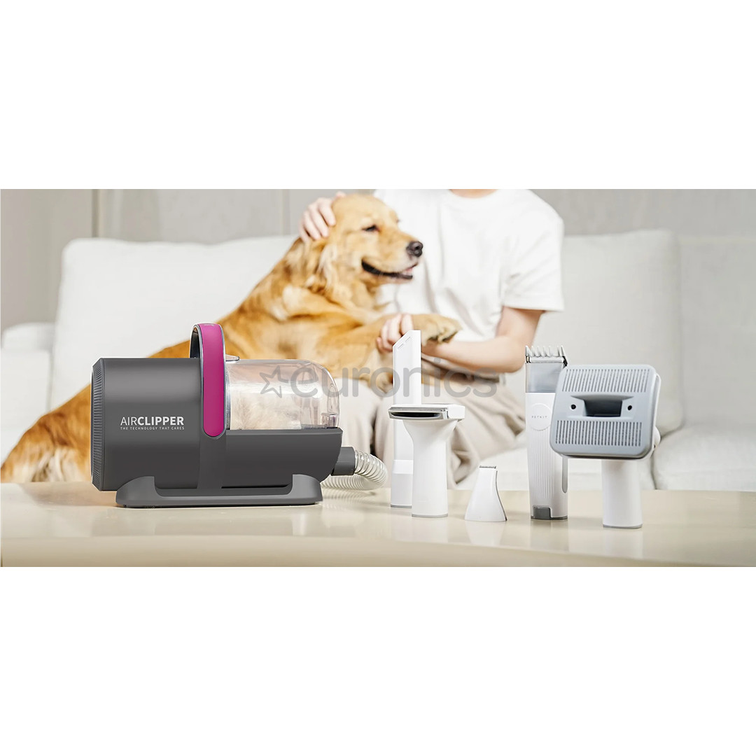 Petkit FurWaker 5-in-1 (AirClipper), putekļu sūcēja funkcija, balta/pelēka - Ierīce mājdzīvnieku apmatojuma kopšanai