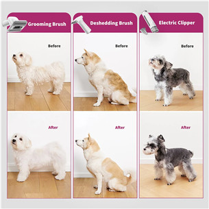 Petkit FurWaker 5-in-1 (AirClipper), putekļu sūcēja funkcija, balta/pelēka - Ierīce mājdzīvnieku apmatojuma kopšanai