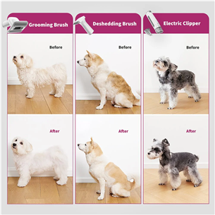 Petkit FurWaker 5 в 1 (AirClipper), функция вакуума, белый/серый - Набор для ухода за домашними животными