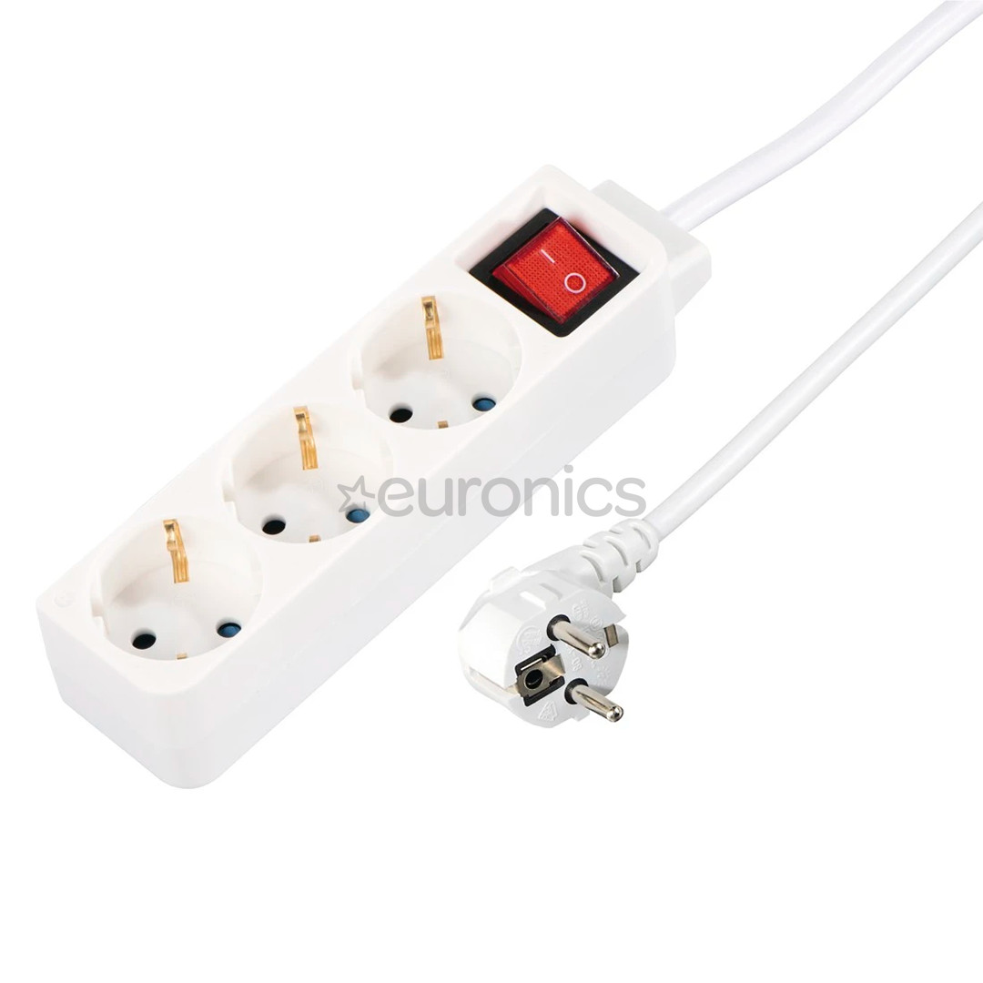 Hama Power Strip, 3-way, 1,4 m, balta - Pagarinātājs