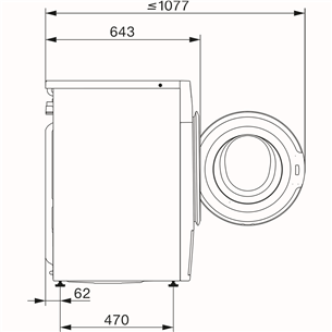 Miele W1 PowerWash, 10 kg, depth 64.3 cm, 1400 rpm - Front load washing machine