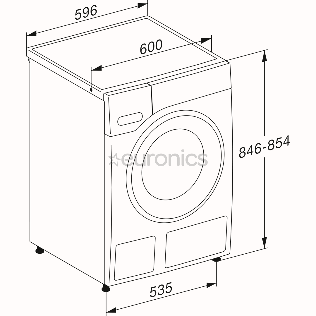 Miele W1 PowerWash, 10 kg, depth 64.3 cm, 1400 rpm - Front load washing machine