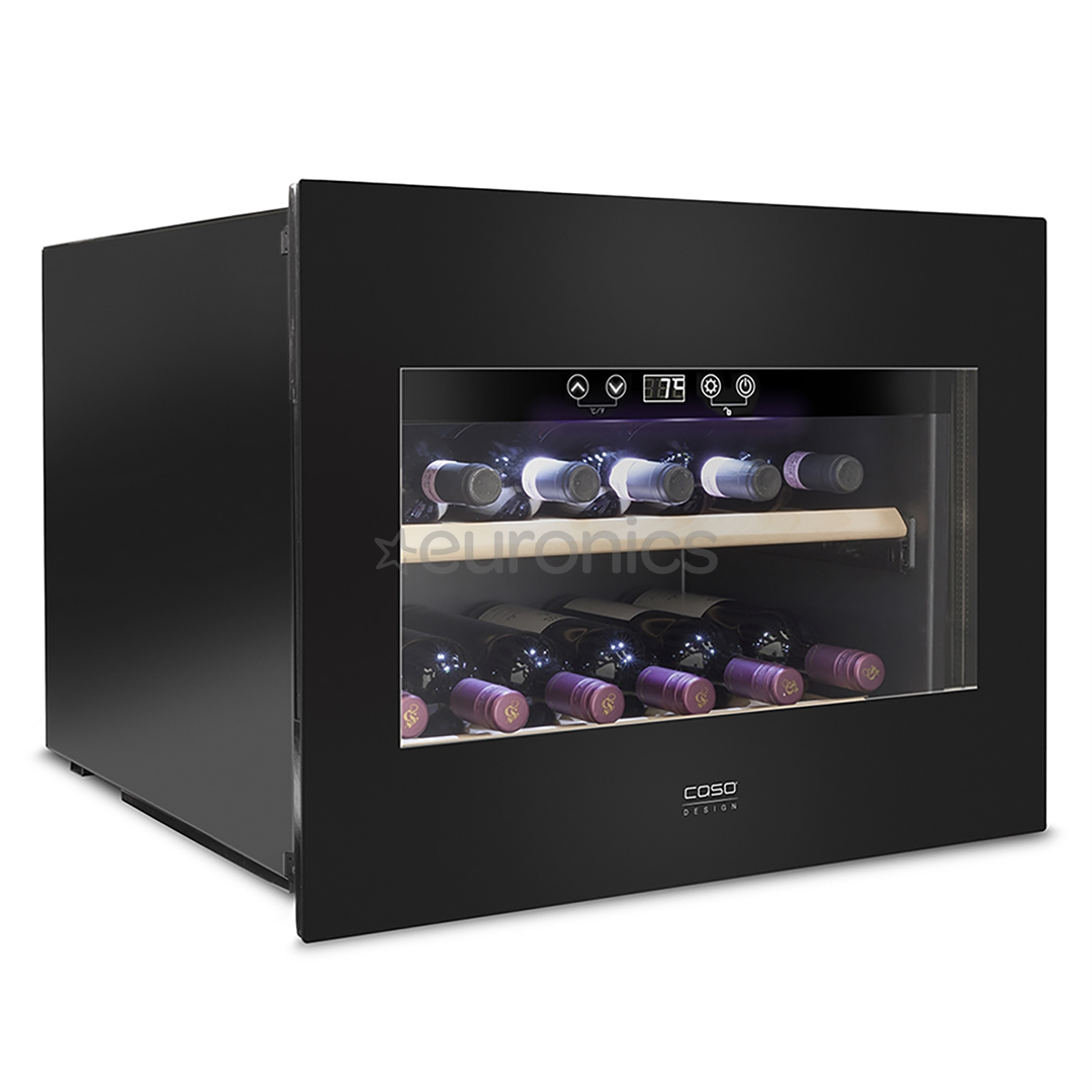 Caso WineDeluxe E 18, 18 bottles, height 46 cm, black - Built-in wine cooler