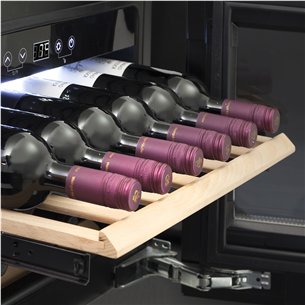 Caso WineDeluxe E 18, 18 bottles, height 46 cm, black - Built-in wine cooler