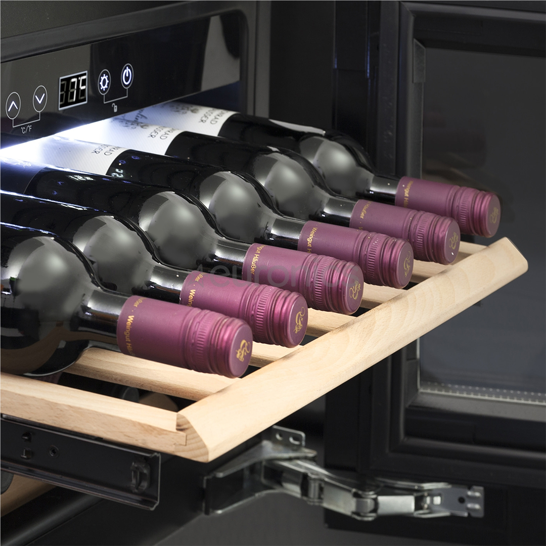 Caso WineDeluxe E 18, 18 bottles, height 46 cm, black - Built-in wine cooler