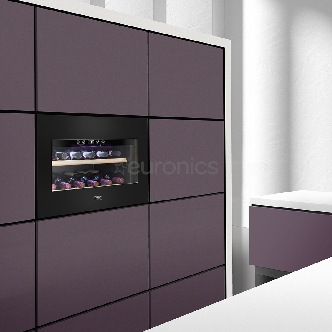Caso WineDeluxe E 18, 18 bottles, height 46 cm, black - Built-in wine cooler