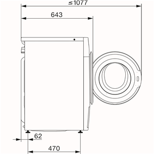 Miele W1 Selection Active, 8 kg, depth 64.3 cm, 1400 rpm - Front load washing machine