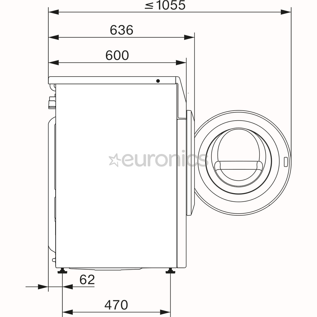 Miele W1 Excellence Active, 8 kg, dziļums 60 cm, 1400 apgr/min. - Veļas mazgājamā mašīna ar priekšējo ielādi