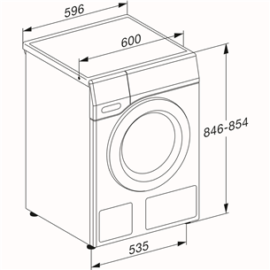 Miele W1 Excellence Active, 8 kg, depth 60 cm, 1400 rpm - Front load washing machine