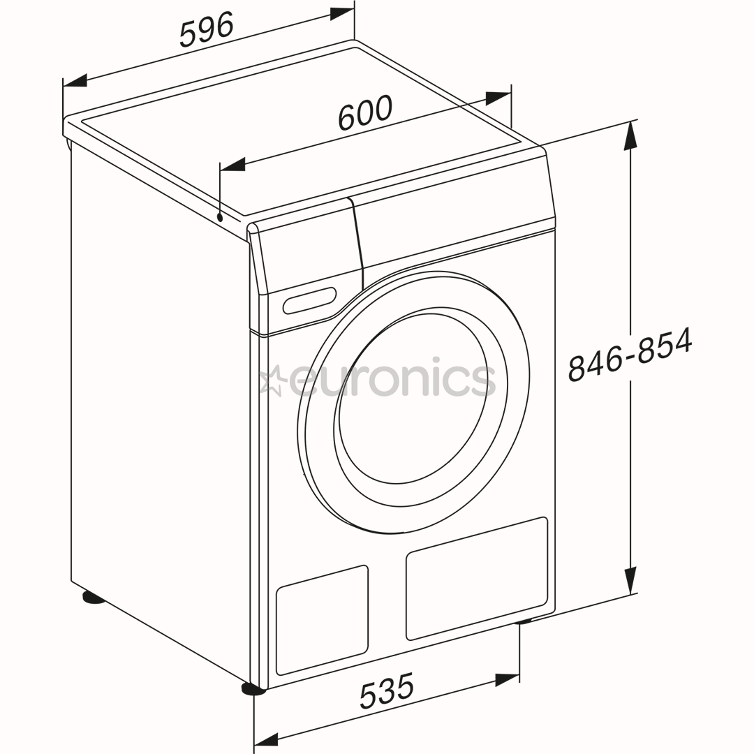 Miele W1 Excellence Active, 8 kg, depth 60 cm, 1400 rpm - Front load washing machine