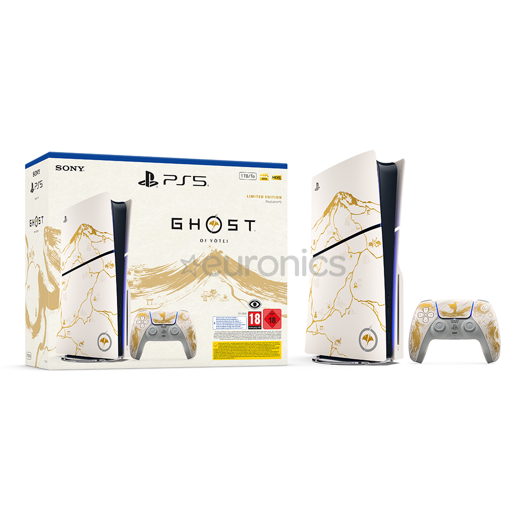 Sony PlayStation 5 Slim Ghost of Yotei Limited Edition, balta / zelta - Spēļu konsole