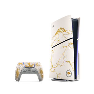 Sony PlayStation 5 Slim Ghost of Yotei Limited Edition, balta / zelta - Spēļu konsole