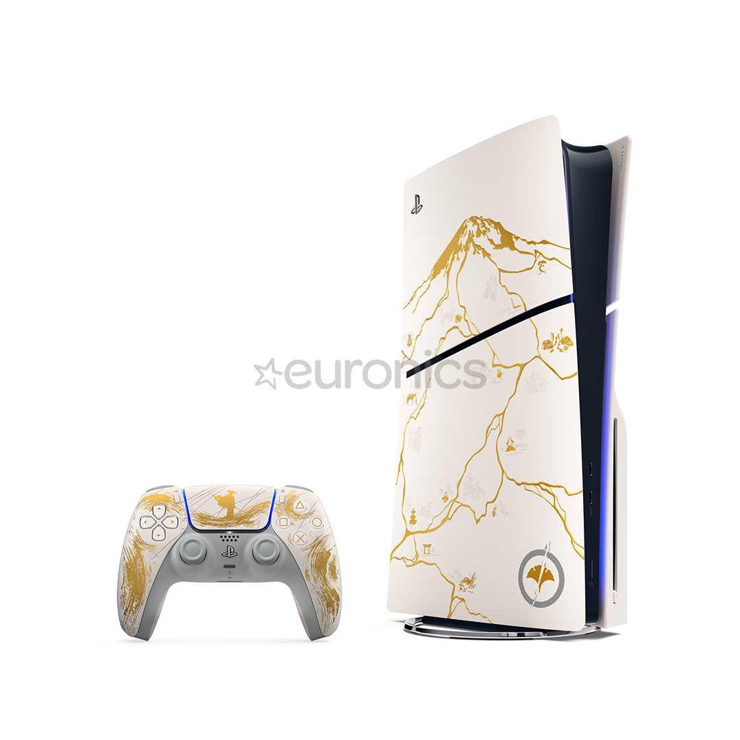 Sony PlayStation 5 Slim Ghost of Yotei Limited Edition, balta / zelta - Spēļu konsole