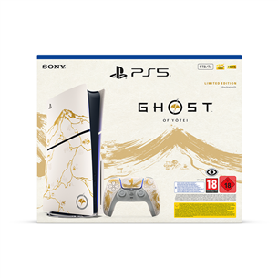 Sony PlayStation 5 Slim Ghost of Yotei Limited Edition, balta / zelta - Spēļu konsole