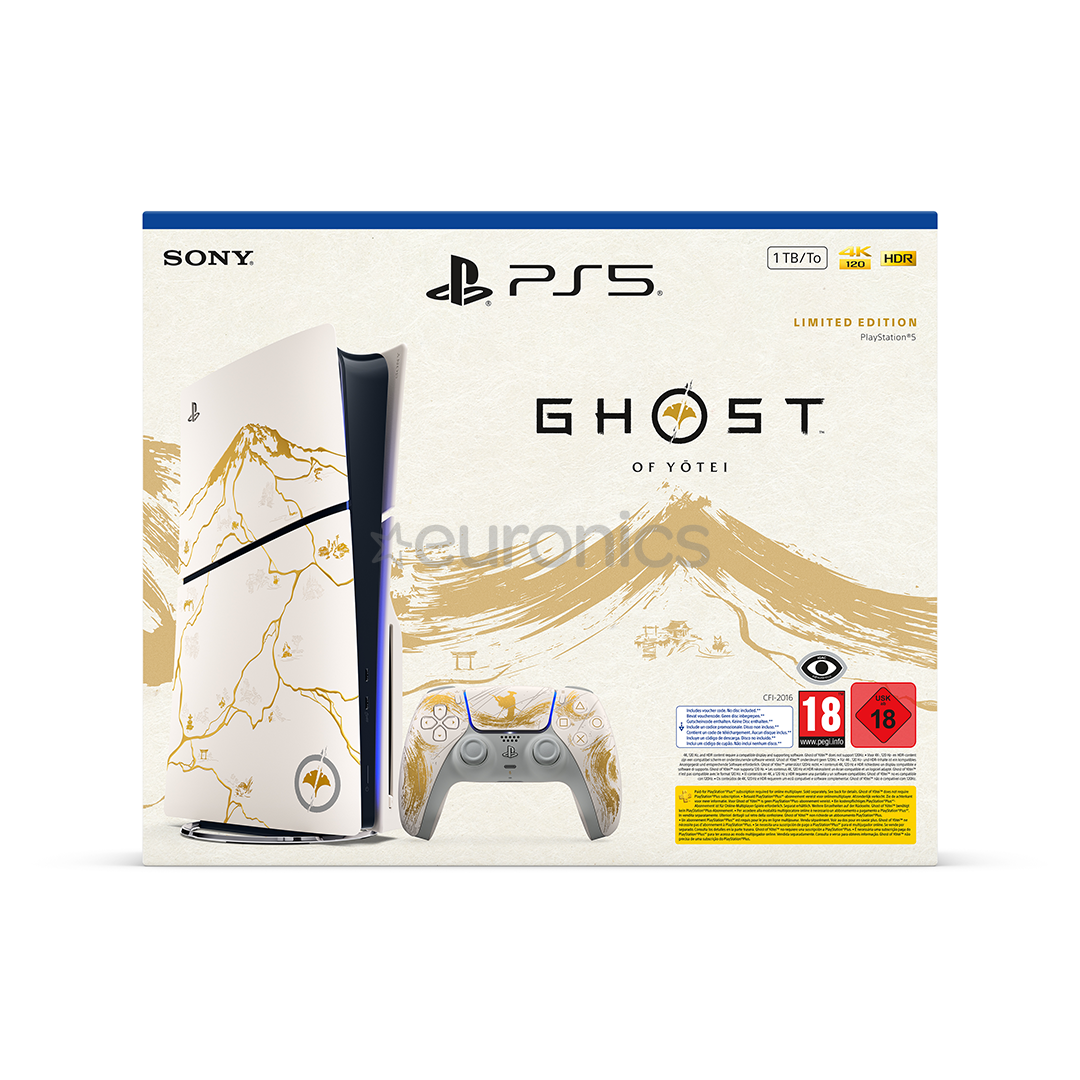 Sony PlayStation 5 Slim Ghost of Yotei Limited Edition, balta / zelta - Spēļu konsole