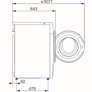 Miele W1 PowerWash, 8 kg, depth 64.3 cm, 1400 rpm - Front load washing machine