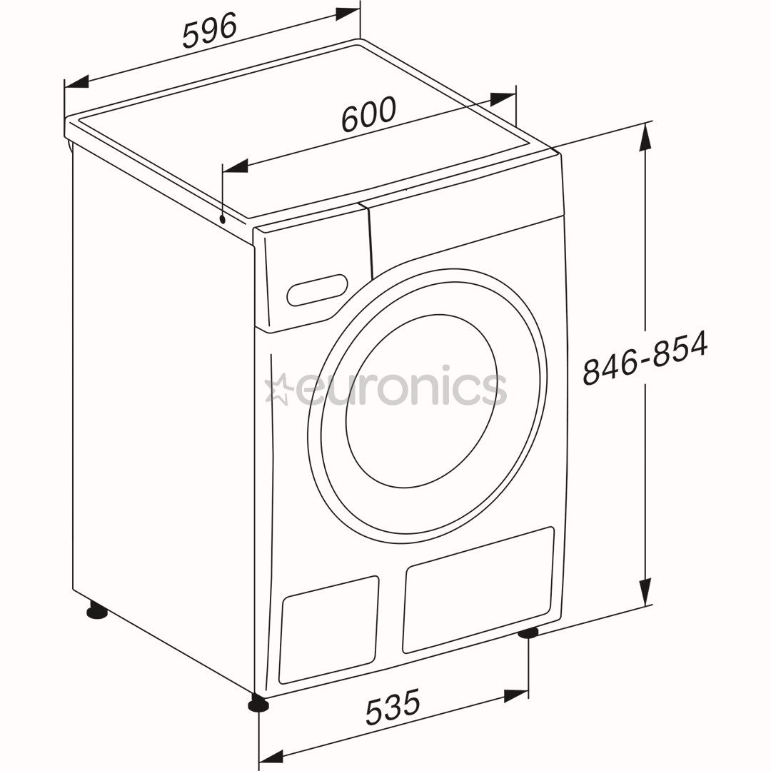 Miele W1 PowerWash, 8 kg, dziļums 64.3 cm, 1400 apgr/min. - Veļas mazgājamā mašīna ar priekšējo ielādi