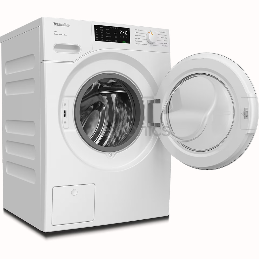 Miele W1 PowerWash, 8 kg, dziļums 64.3 cm, 1400 apgr/min. - Veļas mazgājamā mašīna ar priekšējo ielādi