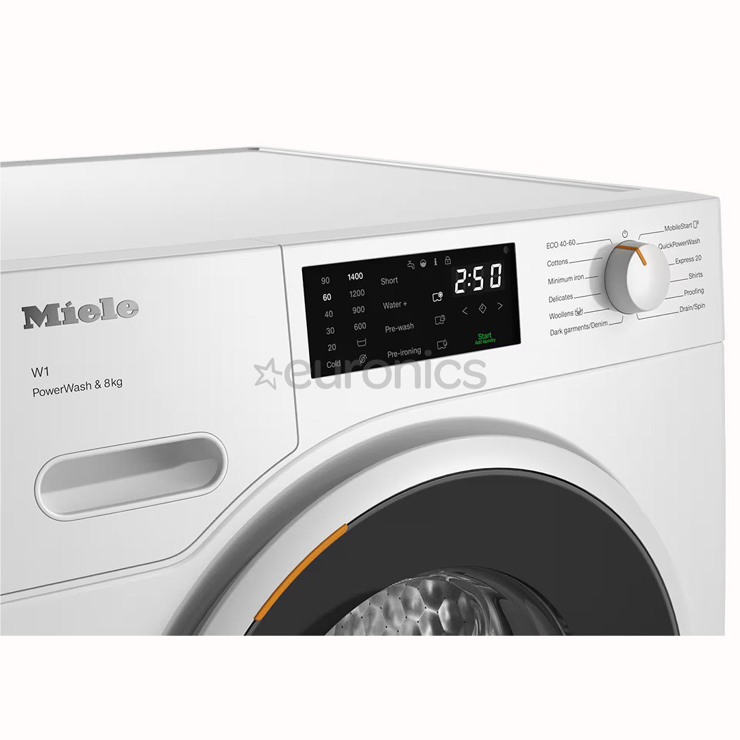 Miele W1 PowerWash, 8 kg, dziļums 64.3 cm, 1400 apgr/min. - Veļas mazgājamā mašīna ar priekšējo ielādi