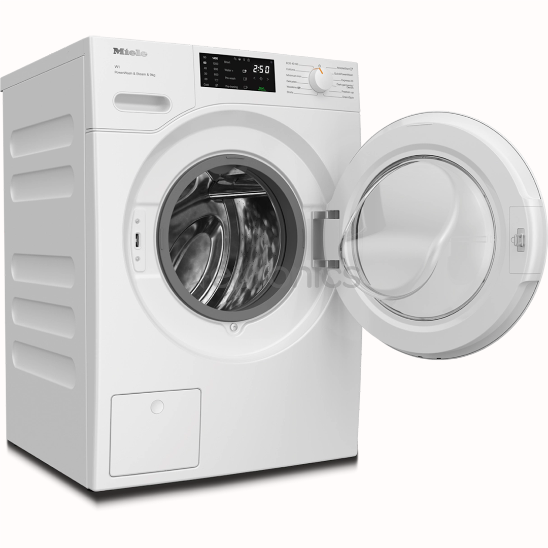 Miele W1 PowerWash & Steam, 9 kg, dziļums 64.3 cm, 1400 apgr/min. - Veļas mazgājamā mašīna ar priekšējo ielādi