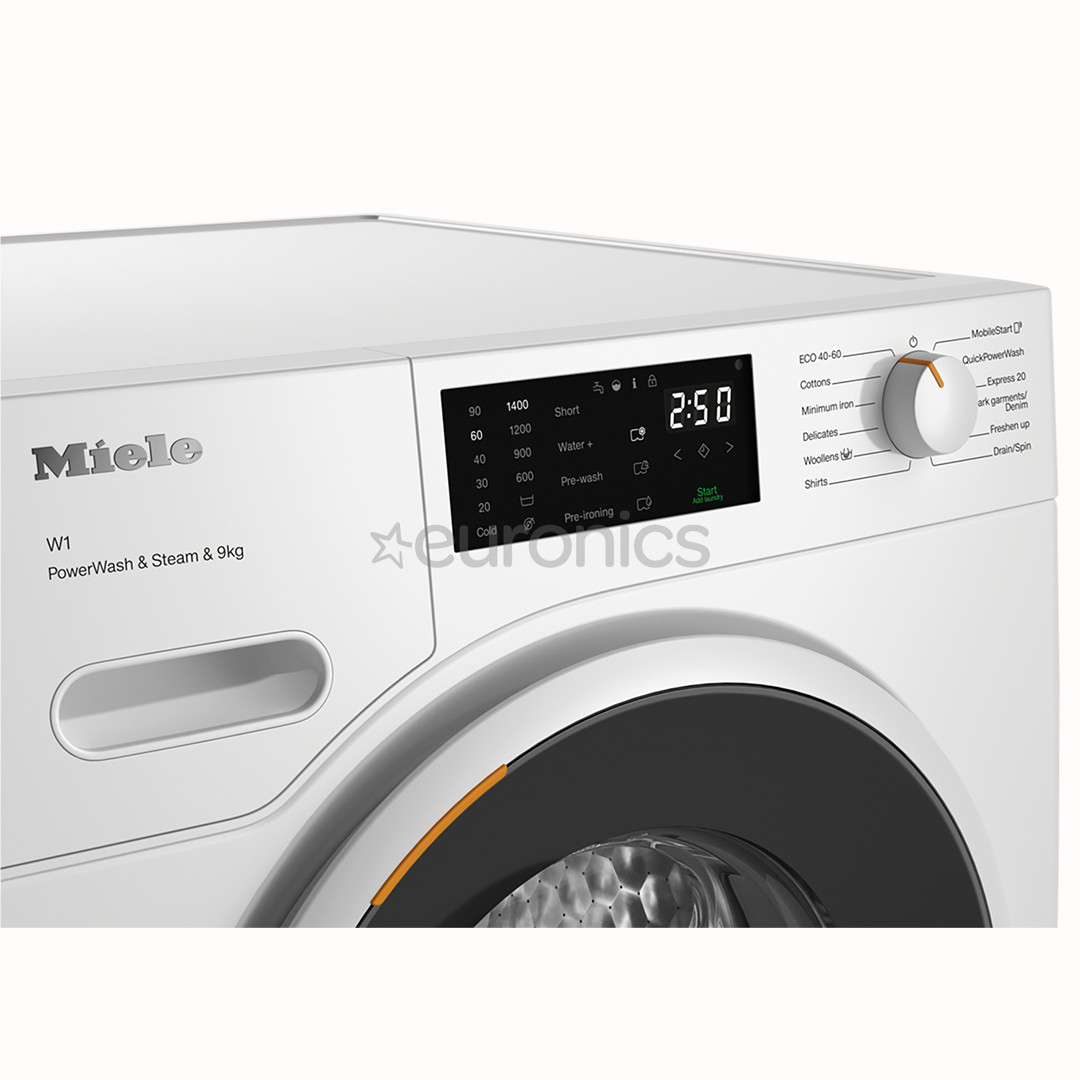 Miele W1 PowerWash & Steam, 9 kg, dziļums 64.3 cm, 1400 apgr/min. - Veļas mazgājamā mašīna ar priekšējo ielādi