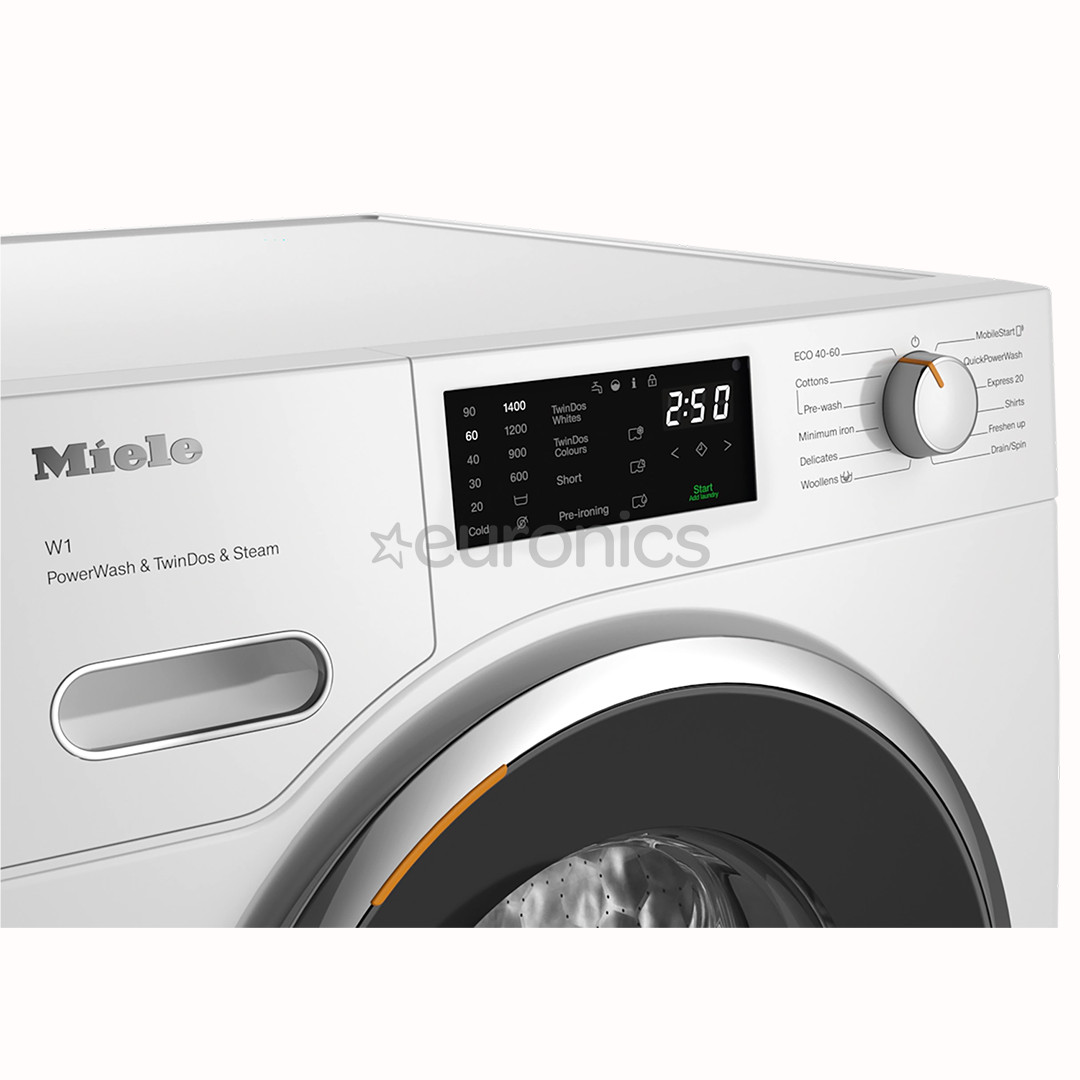 Miele W1 PowerWash & TwinDos & Steam, 9 kg, depth 64.3 cm, 1400 rpm - Front load washing machine