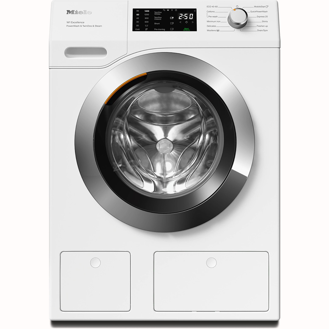 Miele W1 Excellence PowerWash & TwinDos & Steam, 9 kg, depth 60 cm, 1400 rpm - Front load washing machine