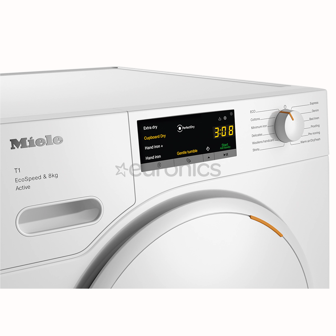 Miele T1 EcoSpeed & Active, 8 kg, dziļums 65.5 cm - Veļas žāvētājs