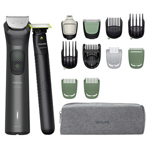 Philips All-in-One Trimmer 9000 Series, Wet & Dry, 15-in-1, pelēka - Trimmeru komplekts + OneBlade MG9531/15