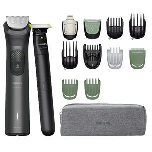 Philips All-in-One Trimmer 9000 Series, Wet & Dry, 15-in-1, grey - Trimmer set + OneBlade MG9531/15